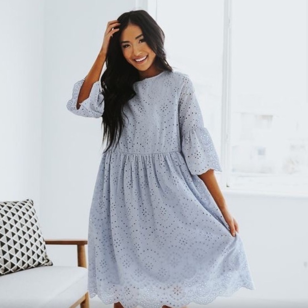 Light Blue Eyelet Dress